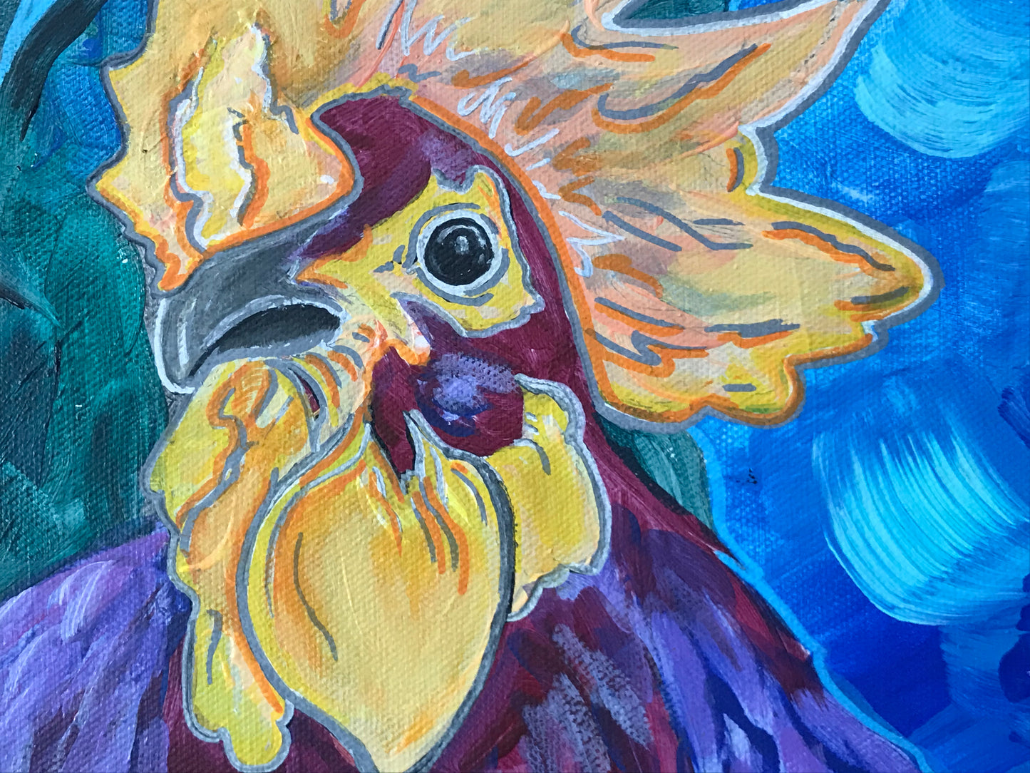 “Mr. Paparazzi Rooster” ORIGINAL 10x20