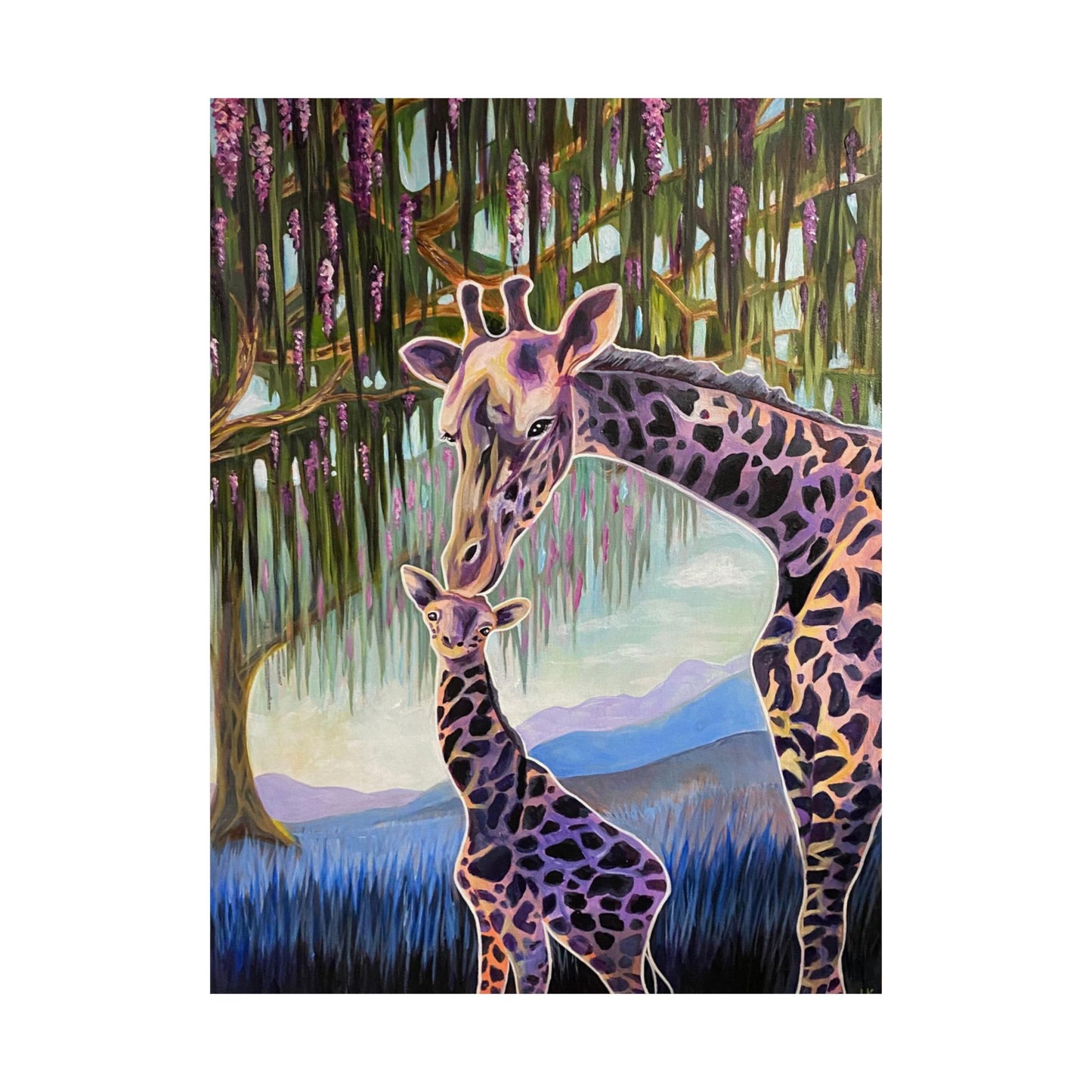 “Mother’s Love” Giraffe and Baby PRINT