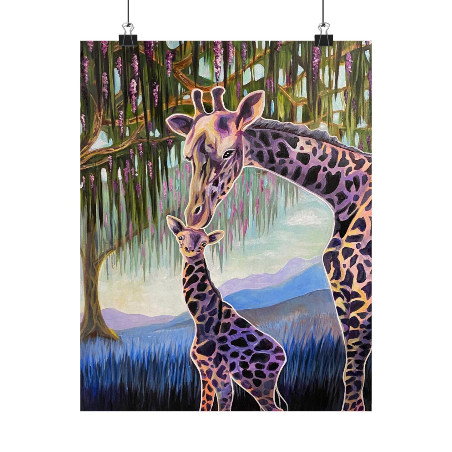 “Mother’s Love” Giraffe and Baby PRINT